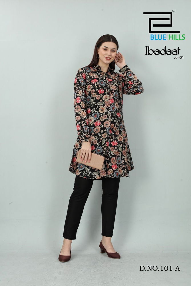 Ibadaat Vol 1 By Blue Hills Western Wear Top With Bottom Catalog